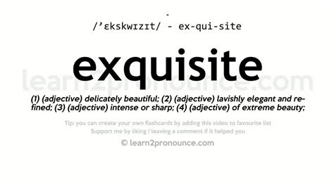 how to pronounce exquisitely|what does exquisitely mean.